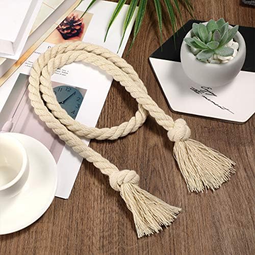 Tatuo 8 Piece Curtain Rope Tiebacks Beige