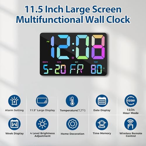 SZELAM Digital Wall Clock with Remote Control