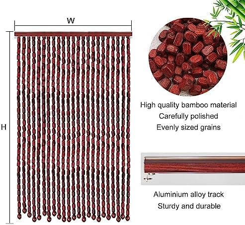 Jolan Bamboo Bead Curtain for Doors 65 Strands