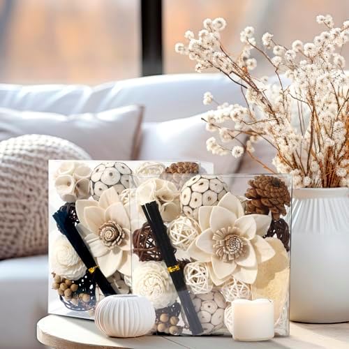 2 Boxes White Potpourri Bowl Filler for Home Decoration