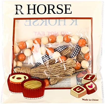 R HORSE Wood Bead Tassel Garland Wall Decoration