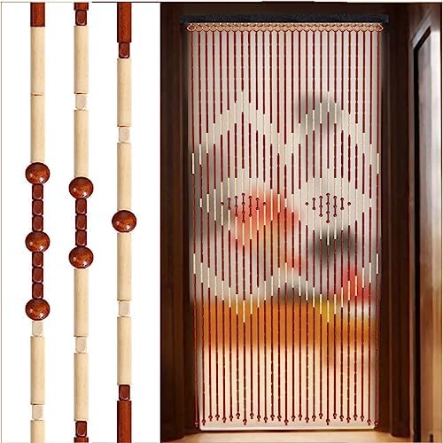 GVILTY Wooden Beaded Curtains 27 Strand Panel