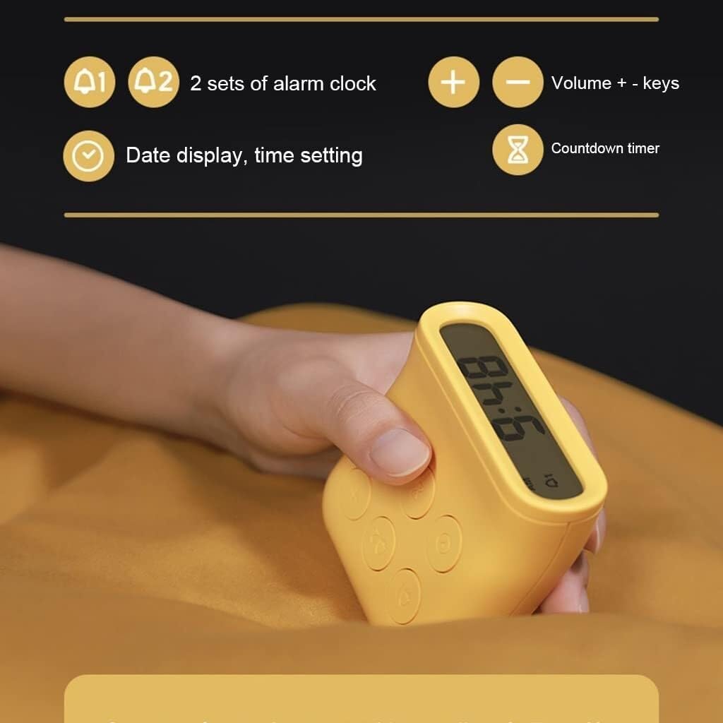 Dual Alarm Clock with Snooze Battery Operated Silent Intelligent Dimming 5 Volume Levels