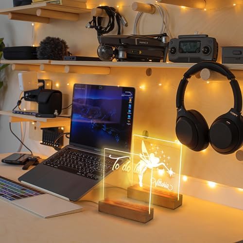4-Pack 6 Inch Wooden Light Base with Acrylic Display Boards
