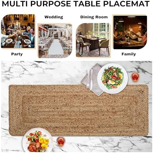 HOMIDATE Natural Jute Table Runner 13x36 Inch