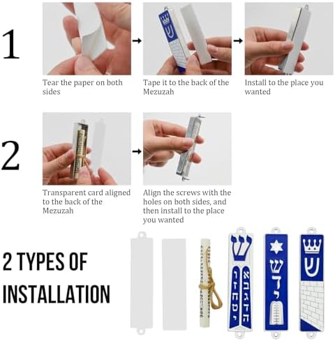 MrMrKura 3-Piece Mezuzah Set with Scroll