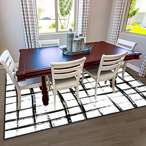 Modern 3D Area Rug Black Burlap Seamless Hessian Fiber