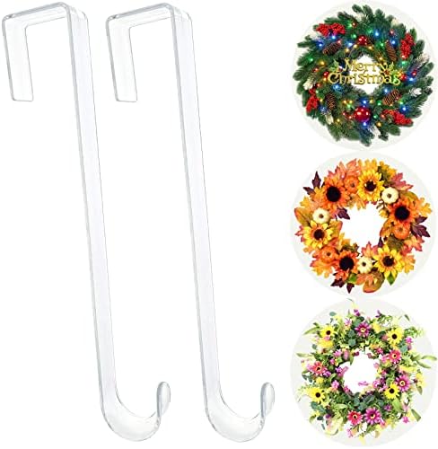 Clear Wreath Hangers 12 Inch 2 Pack Front Door Hooks