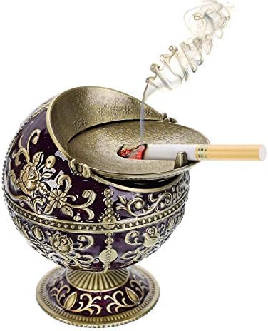 LAUYOO Windproof Ashtray with Lid for Cigarettes