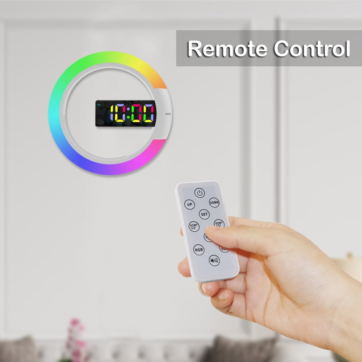 AGEK LED Digital Wall Clock with Remote Control