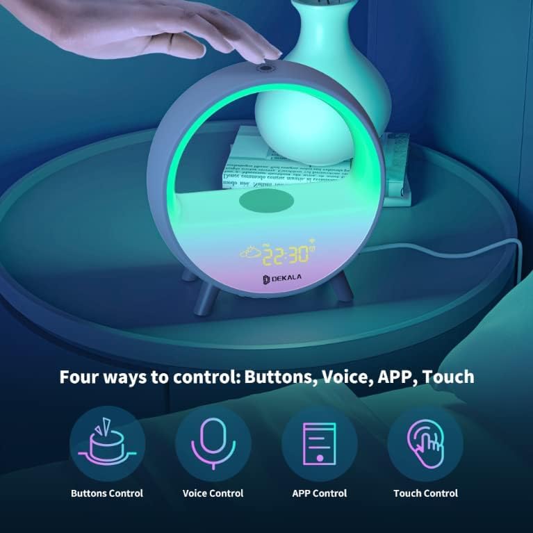 Dekala Arches Alarm Clock with Wireless Charging and White Noise