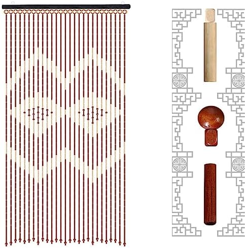 GVILTY Wooden Beaded Curtains 27 Strand Panel