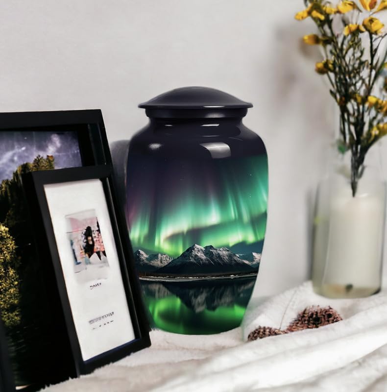 YATSKIA Large Aurora Borealis Cremation Urn for Adult Ashes