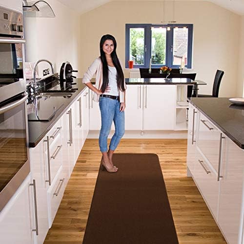 Skid-Resistant Carpet Runner in Chocolate Brown 10x27