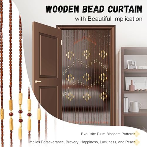 354x689 Inch Handmade Beaded Curtain with Plum Blossom Design