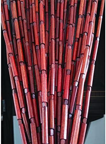 Natural Bamboo Bead Curtain for Doorways Red Panel 90x100cm 60 Strands