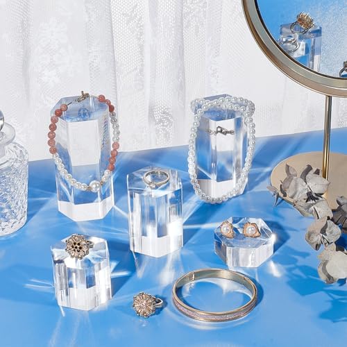BENECREAT 5 Pcs Acrylic Display Pedestals