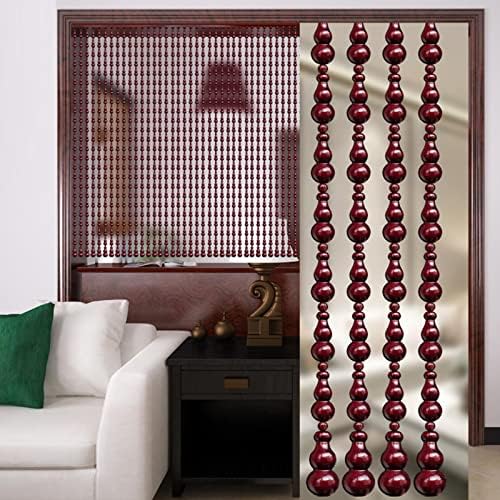 KDDEON Natural Wood Bead Curtain for Doorways and Windows