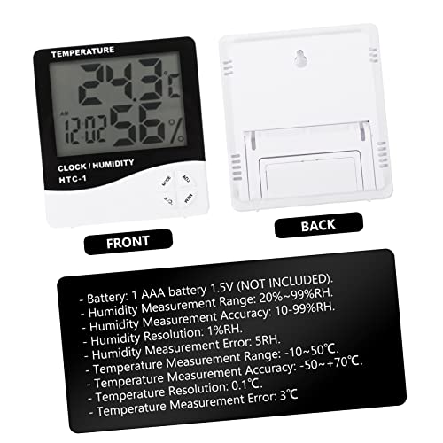 1pc LCD Thermometer Clock for Indoor Temp Humidity Monitoring