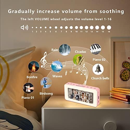 SPLITSKY Kids Alarm Clock with RGB Night Light and White Noise