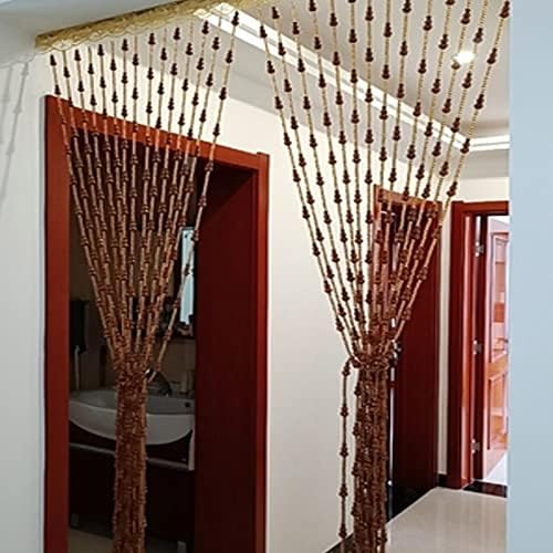 KDDEON Handmade Wood Bead Curtain with 29 Strands