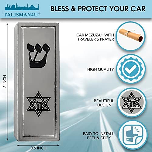 TALISMAN4U Protection Car Mezuzah with Travelers Prayer Scroll 1