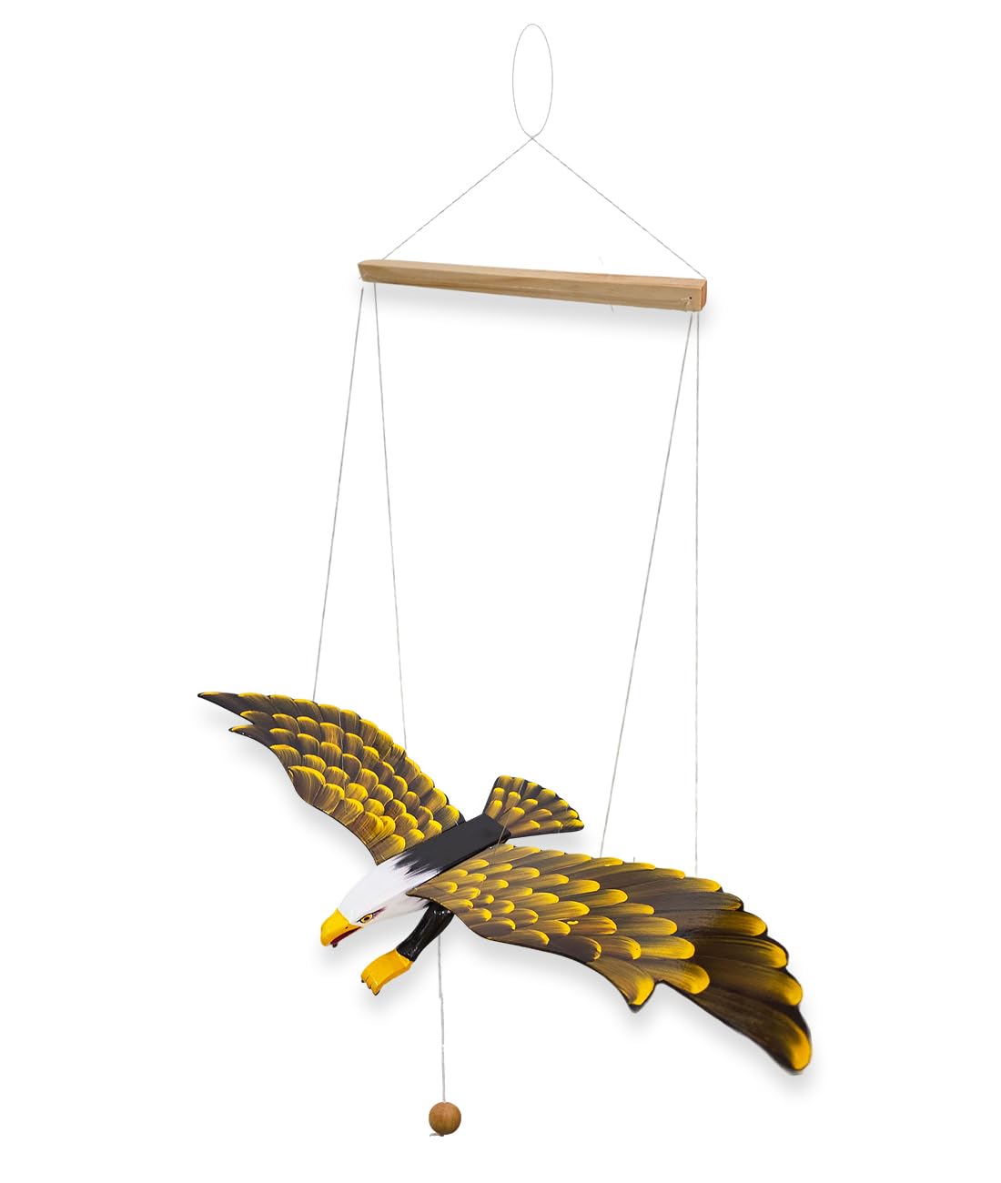 WitnyStore 24 Green Parrot Wooden Flapping Wing Mobile