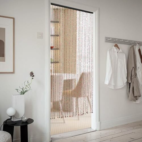 Wood Beaded Curtain for Doorway Room Divider 3543L x 689H