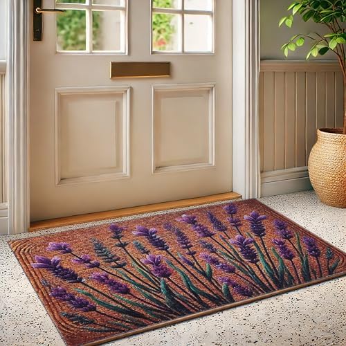 Floral Front Door Welcome Mat 19x31 Non-Slip Outdoor Rug