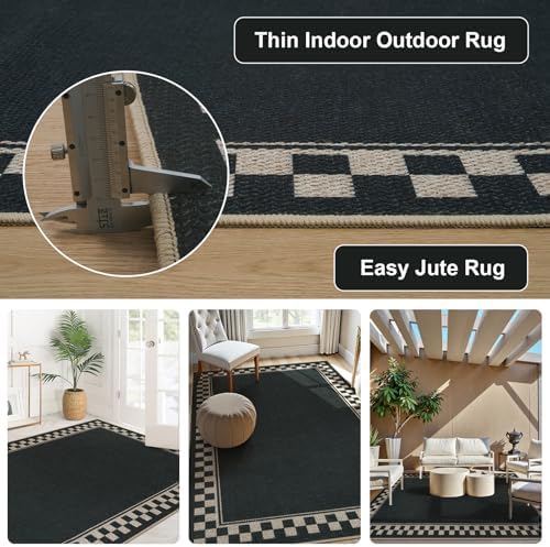 OJIA Easy Jute 3x5 Area Rug Non-Slip