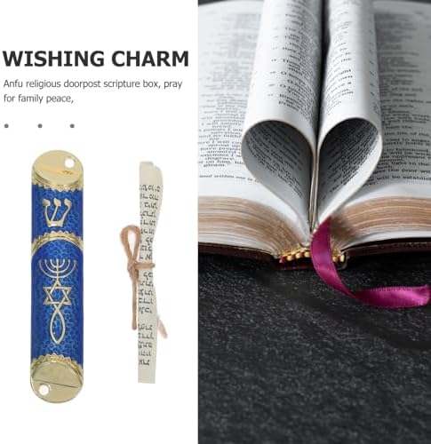 Classic Metal Mezuzah with Scroll Door Decoration