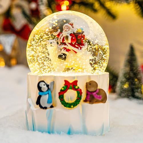 MrWinder Christmas Snow Globe Musical Decor