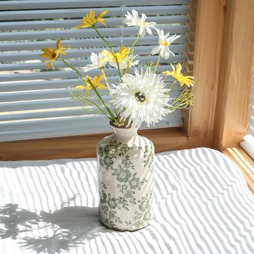 Ronasip 8 Inch Retro Crackle Glaze Ceramic Vase