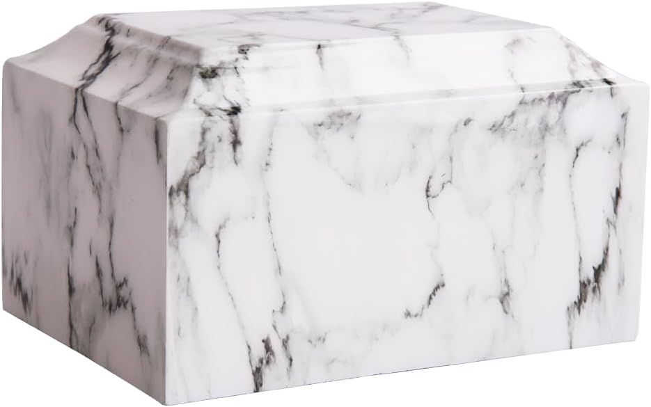 MAKEYS White Classic Cultured Marble Cremation Urn