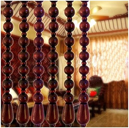 ZHOUXIAO 31 Strands Wood Beaded Curtain for Doorways