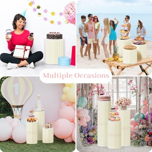 Cylinder Stands for Party 3 Pcs Foldable Display Set
