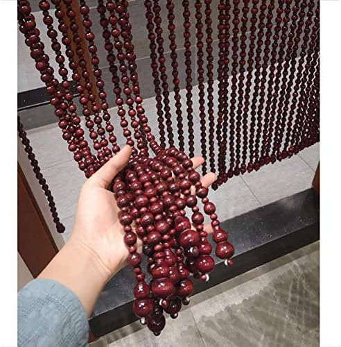 OKUOKA Wood Beaded Curtain for Doorways - 21 Strands 06x081m