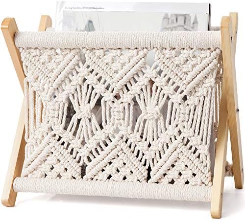 Mkono Macrame Magazine Rack Boho Storage Holder