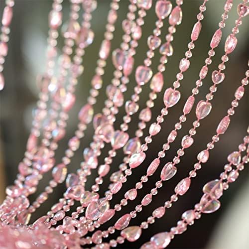 Pink Decorative String Door Curtain with Metal Ring