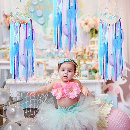 OurWarm Mermaid Dream Catcher Wall Decor for Girls