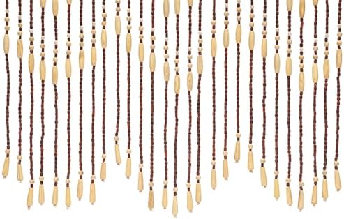Natural Bamboo Door Bead Curtain 31 Strands Fringe