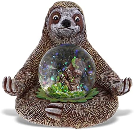 CoTa Global Sloth Snow Globe - Sparkly Pink Glitter Decor