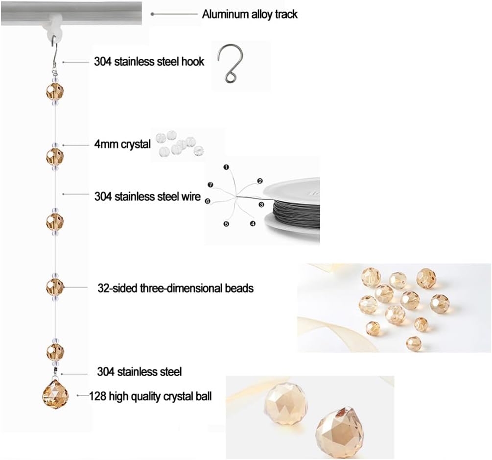 GVILTY Crystal Beaded Curtain Door String Decor
