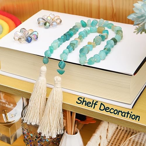 Lumiti Agate Stone Garland with Tassel 30inch Farmhouse Decor