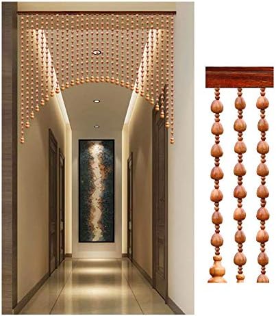 Beaded Curtain Wooden Beads Door Partition Interior Decor