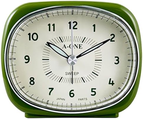 Square Round Silent Alarm Clock - Green