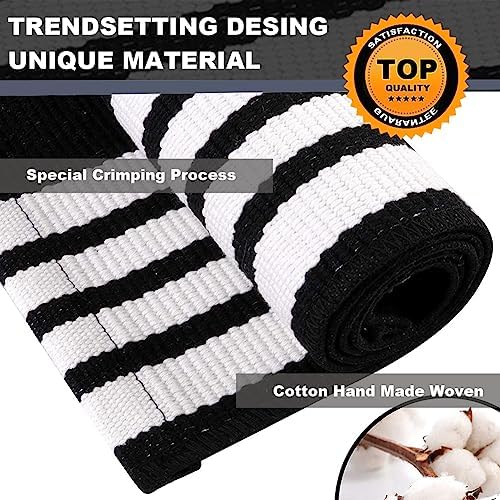 Classic Black and White Striped Area Rug