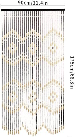 Natural Bamboo Door Bead Curtain 31 Strands Fringe
