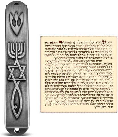 Set of 2 Pewter Mezuzah with Scroll for Door