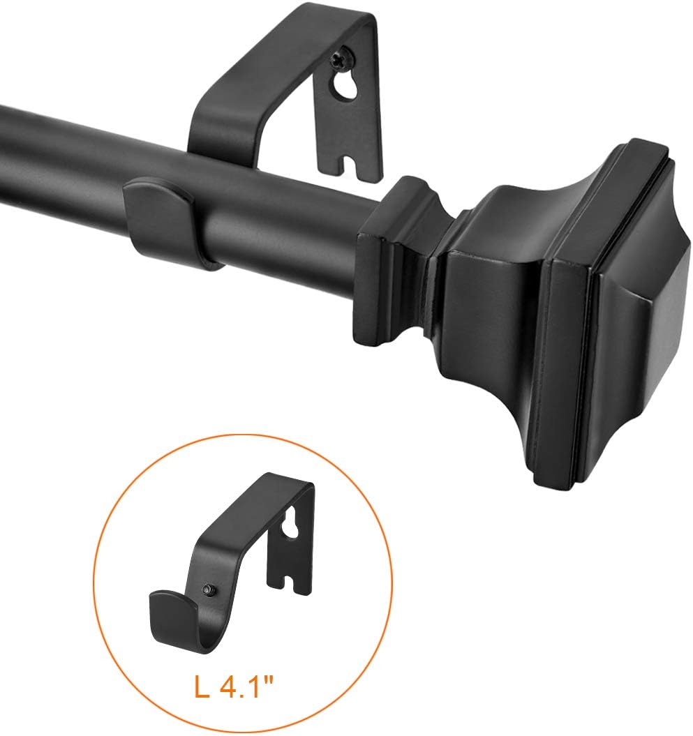 Rust-Resistant Iron Curtain Rods Black 28-48 Inches